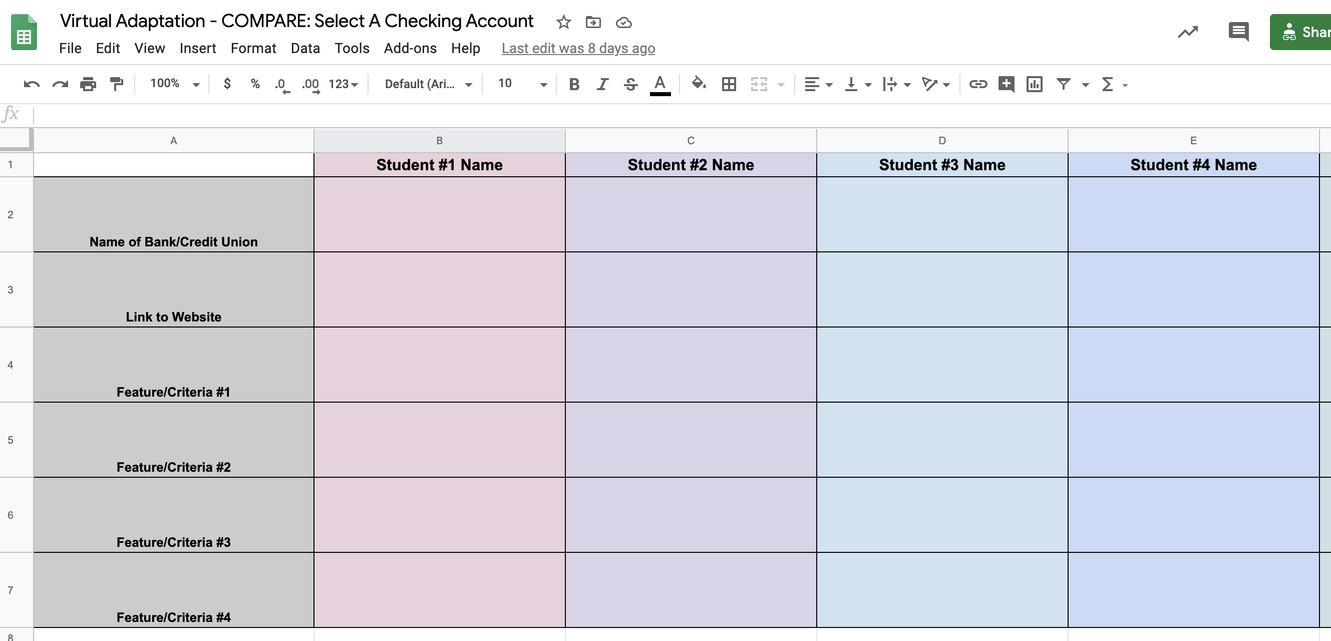 Virtual Adaptation COMPARE Select A Checking Account Blog